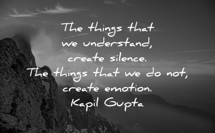 best quotes things understand create silence emotion kapil gupta wisdom nature