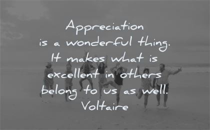 gratitude quotes appreciation wonderful thing makes what excellent others belong well voltaire wisdom group people jump beach