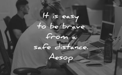 easy brave from safe distance aesop wisdom man tablet