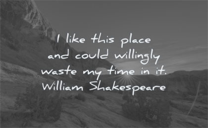 nature quotes like this place could willingly waste time william shakespeare wisdom desert sun