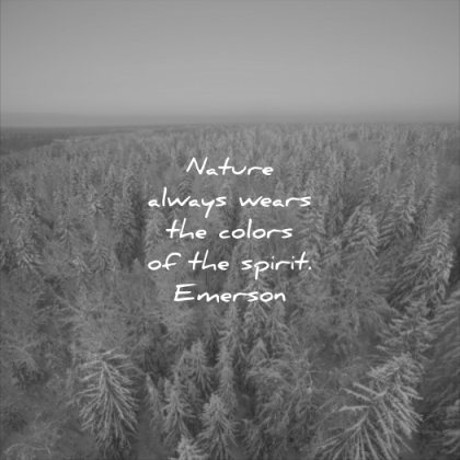 nature quotes always wears the colors the spirit ralph waldo emerson wisdom trees winter snow
