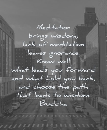 wisdom quotes meditation brings lack leaves ignorance know well what leads forward hold back choose path wisdom buddha city