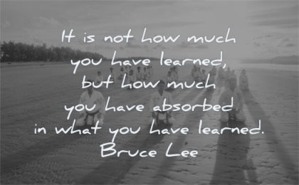 bruce lee quotes how much have learned but absorbed what learned wisdom karate beach people sun