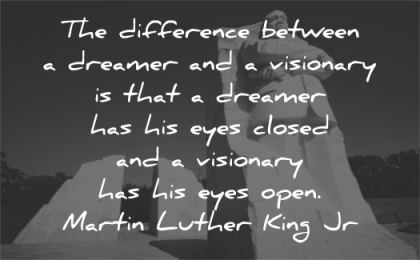 martin luther king jr difference between dreamer visionary eyes closed open wisdom statue