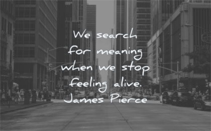 meaningful quotes search meaning when stop feeling alive james pierce wisdom city street