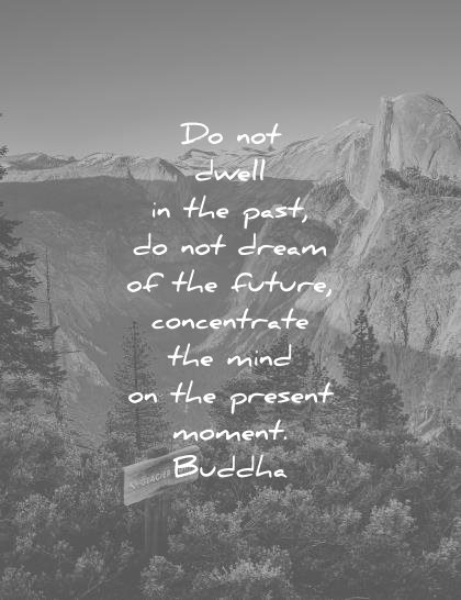 meditation quotes dwell past dream future concentrate mind present moment buddha wisdom
