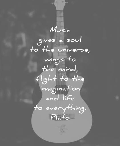 music quotes gives soul universe wings mind flight imagination life everything plato wisdom