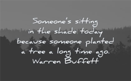 parenting quotes someones sitting shade today because someone planted tree long time ago warren buffett wisdom forest landscape