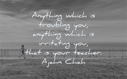 quotes about being strong anything which troubling you which irritating your teacher ajahn chah wisdom woman running