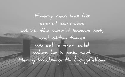  citations tristes toutes les peines secrètes que le monde sait souvent appeler froides lorsque seule la sagesse de Henry wadsworth longfellow