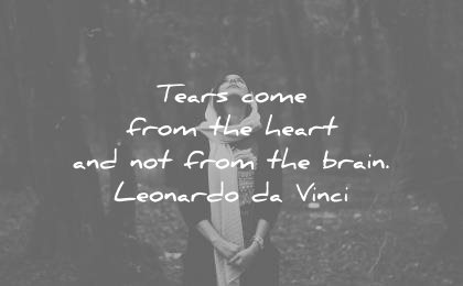 따옴표 슬픈 눈물에서 오는 마음과 두뇌가 아는 레오나르도 다빈치의 지혜