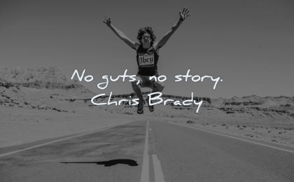 kurze inspirierende Zitate Guts Story Chris Brady wisdom Man jumping road