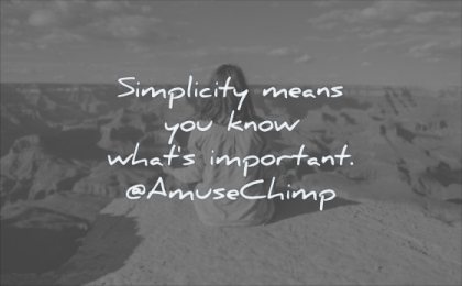 simple quotes simplicity means you know whats important amuse chimp wisdom woman sitting calm